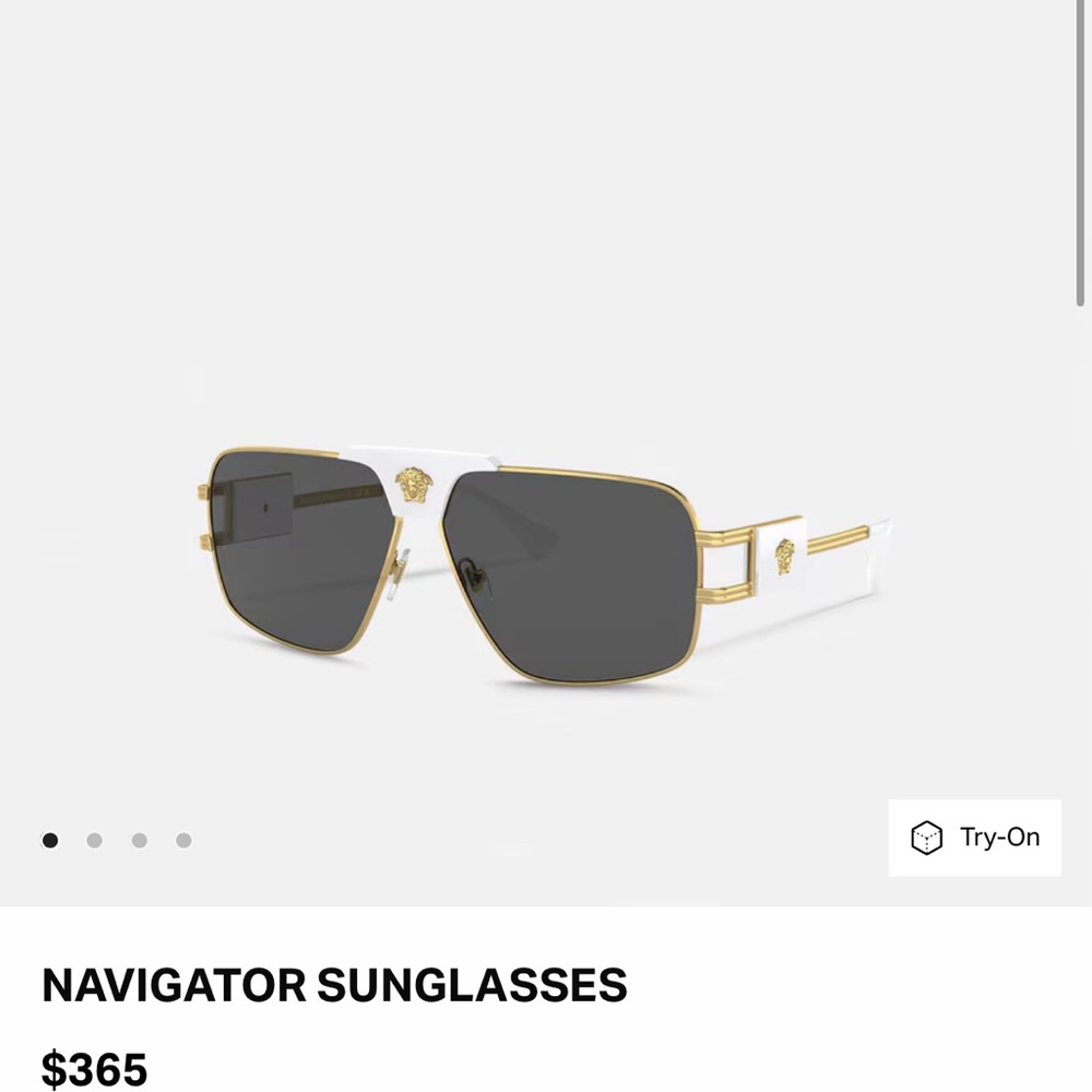 White and Gold Navigator Sunglasses